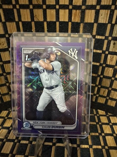 2024 Bowman Chrome Mega Box Caleb Durbin Purple Mojo Refractor 229 250