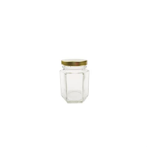 Hexagon Glass Jar With Cap Medtra S Pte Ltd