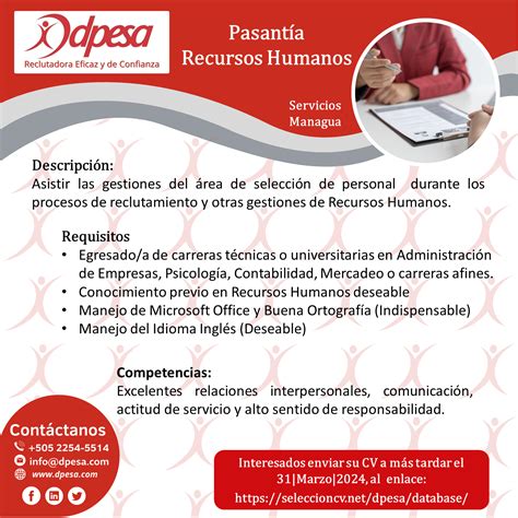 Pasantía en Recursos Humanos DPESA