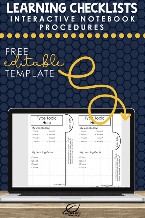 Free Editable Template Interactive Notebook Procedures Interactive