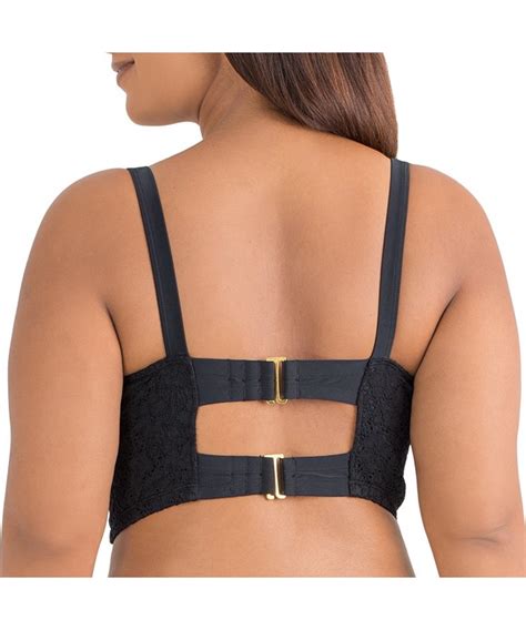 Women S Plus Size Full Busted Supportive Underwire Swimsuit Bikini Top Black Hue Cc O Nbduo