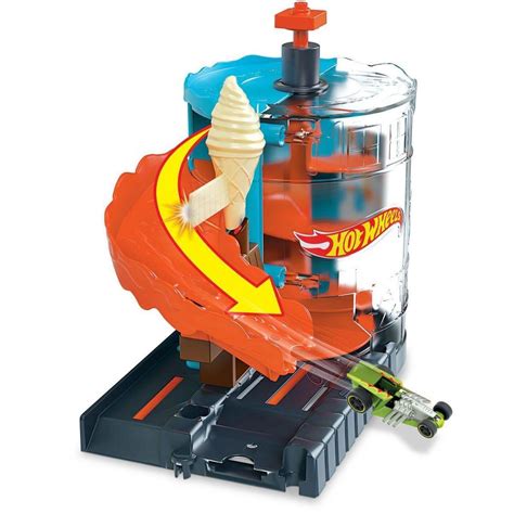 Hot Wheels Pista Loja CITY FMY95 Conjunto Playset Dowtown Carrinhos Coleção Brinquedo Presente