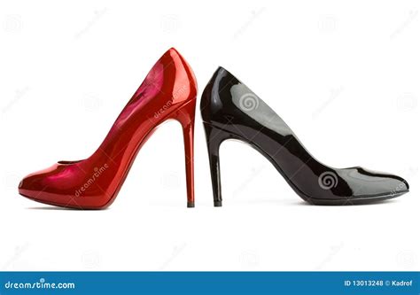 Red and Black High Heel Women Shoes Stock Photo - Image of foot ...