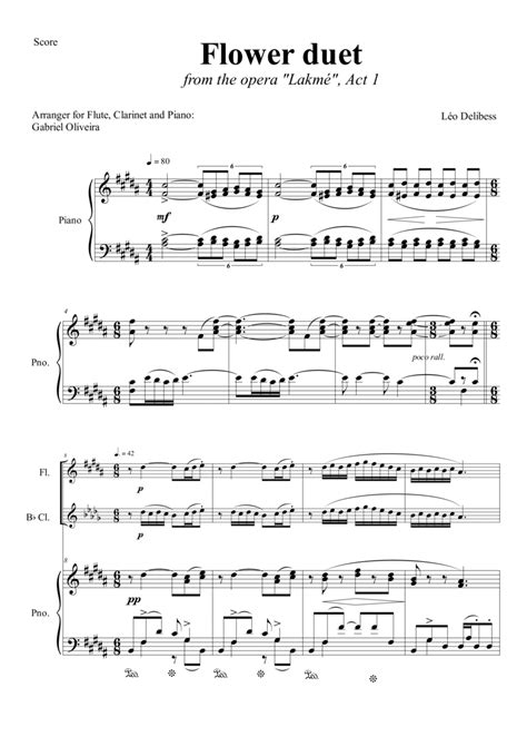 Flower Duet From Lakmé By Leo Delibes B Flat Clarinet Digital Sheet Music Sheet Music Plus