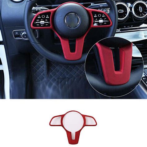 1PCS Red ABS For Benz A Class CLA 2019 2021 2023 Cover Trim Steering