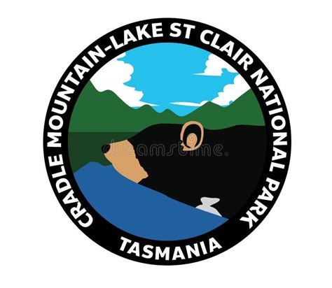 Cradle Mountain-Lake St Clair NATIONAL PARK Tasmania Devil Vector Logo