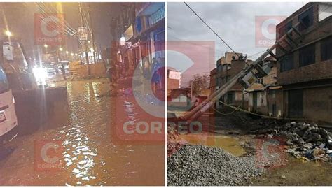 Lluvias Provocan Colapso De Postes E Inundaciones En Huancayo Videos Edicion Correo