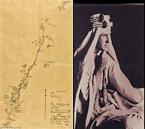 Guide Map of Lawrence of Arabia In Arab Revolt Against Ottoman Empire ...