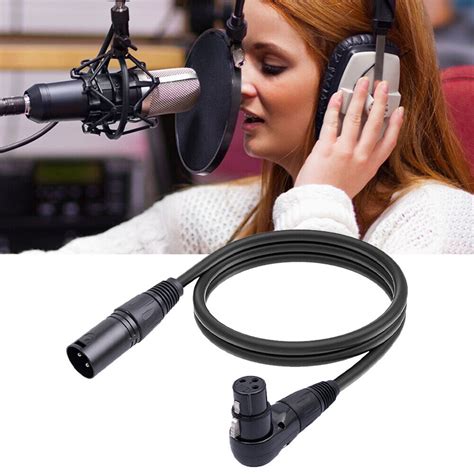 90 Degree XLR Female To Straight XLR Male 3 Pin Mic Cable Audio Cable