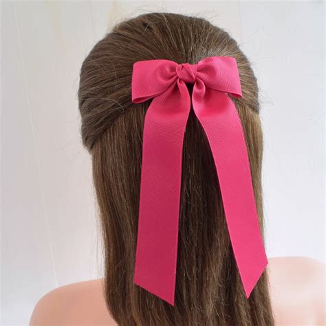 Hair Bows Hair Bow Tie Ponytail Bow Long Tail Hair Bows Etsy