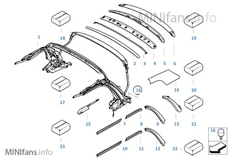 Folding Top Mounting Parts Mini Mini Cabrio R57 Cooper N12 Europe