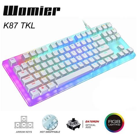 Womier Key K Hot Swappable Rgb Gaming Mechanical Keyboard Translucent Glass Base Gateron
