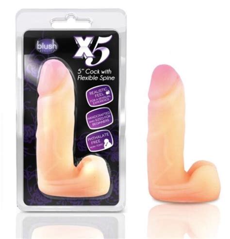 X5 5 5 Inch Natural Feel Dildo With Flexible Internal Spine MQ Adult