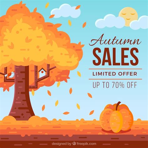 Free Vector Modern Autumn Sale Composition With Lovely Style