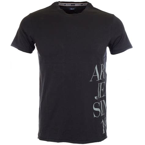 Armani Jeans Black Regular Fit Printed T Shirt Clothing From N22