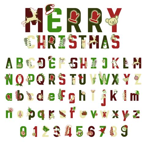 Christmas Alphabet Vector Vector Art At Vecteezy