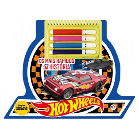 Livro De Colorir Hot Wheels Canetinhas Papel Picado Papelaria Presentes Scrapbook