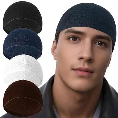 Muslim Men Prayer Hat Hijab Knitted Beanies Cap Islamic Hat Men