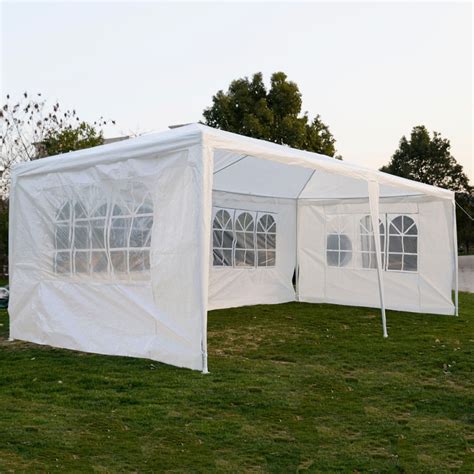 10 x 20 White Party Tent Canopy Gazebo w/ 4 Sidewalls