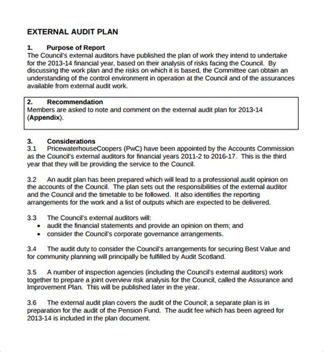 Free 25 Sample Audit Plan Templates In Ms Word Pdf