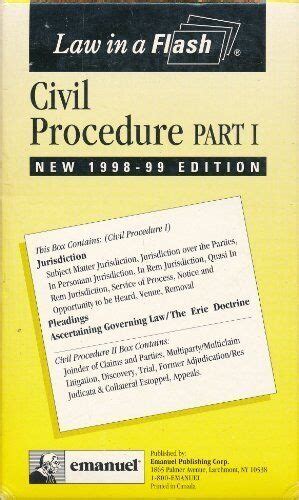 Law In A Flash Ser 3A Civil Procedure By Kimm Alayne Walton 2C L