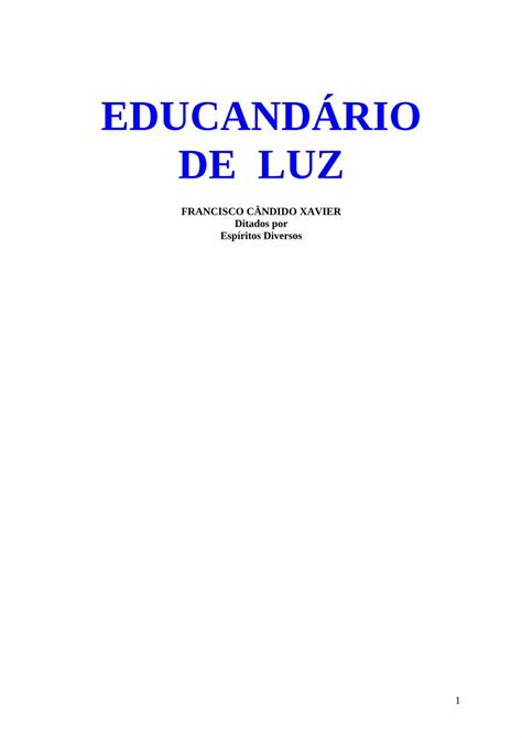 PDF EDUCANDÁRIO DE LUZ bvespirita de Luz psicografia Chico