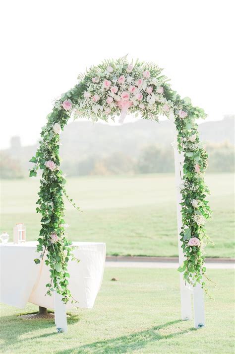 Beautiful Floral Altar For This Outdoor Wedding Ceremony At Dublin