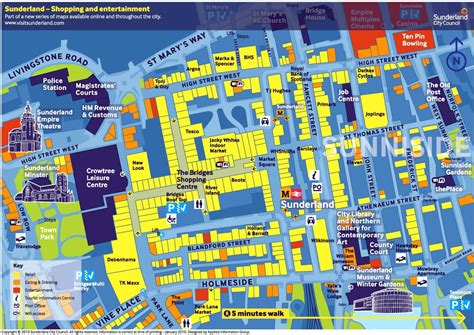 Sunderland shopping and entertainment map