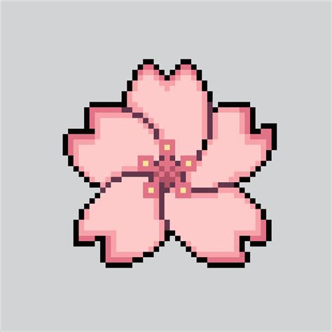 Pixel Art Illustration Sakura Flower Pixelated Sakura Flower