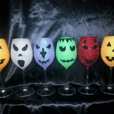 Halloween wine glasses | Halloween wine glasses, Painted wine glass, Halloween wine