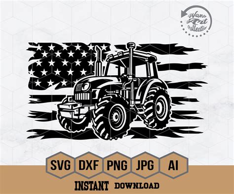 USA Farm Tractor SVG File US Tractor Svg Tractor Svg Farmer Svg Tractor