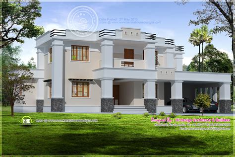 Square Roof Home Elevation In Sq Feet Kerala Home Design And