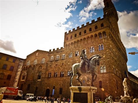 Firenze Piazza Della Signoria Florence Tuscany Ponte Vecchio