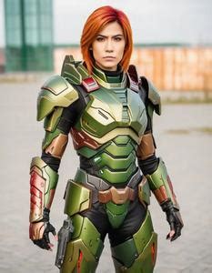 Female Doom Slayer Cosplay Face Swap ID:1022898