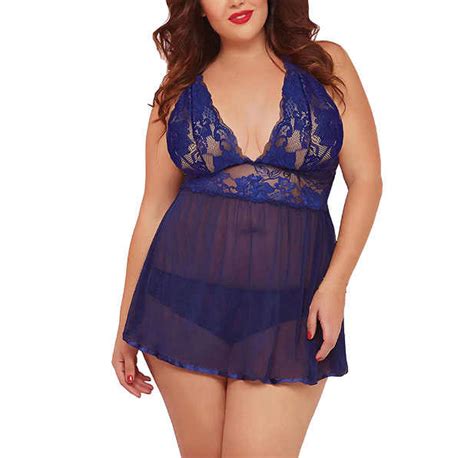 Fashion Sexy Lingerie Pajama Plus Size Lace Halter Pjs Sexy Pajama