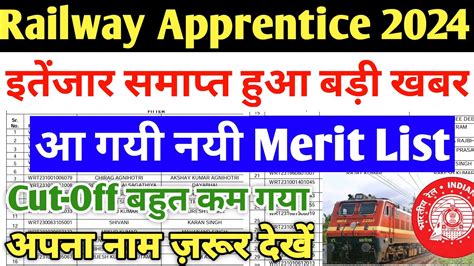 Railway Apprentice 2024 आ गय नय Merit List Western Railway