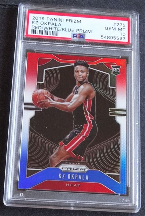 2019 Panini Prizm 275 KZ Okpala Red White Blue Basketball Card PSA 10