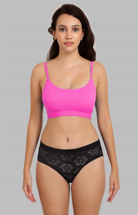 Buy Aamarsh Women S Pink Cotton Bra Panty Set For Lingerie Set Undergarments Nightwear Hot