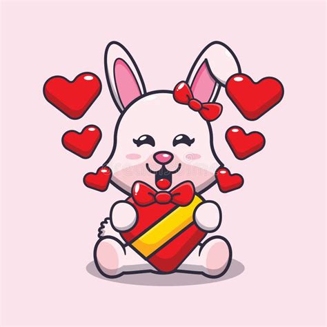 Cute Cartoon Bunny Holding Heart Stock Illustrations 908 Cute Cartoon