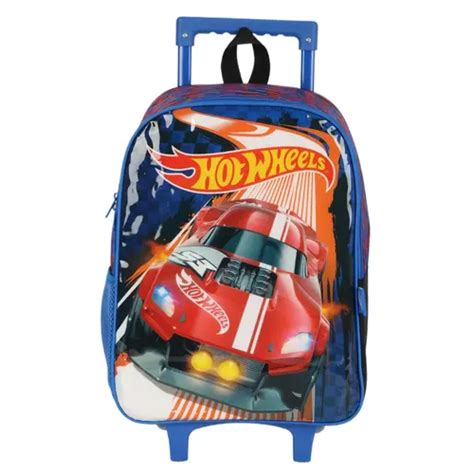 Casa Do Papel Mochila Infantil Roda M Hot Wheels Azul Luxcel
