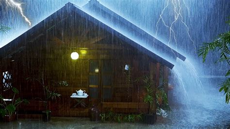 Sleep Better With Terrible Heavy Rain Thunder On A Metal Roof Rain