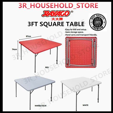 VIP BRand 3x3 Folding Table Meja Lipat Plastic Table Study Table Square