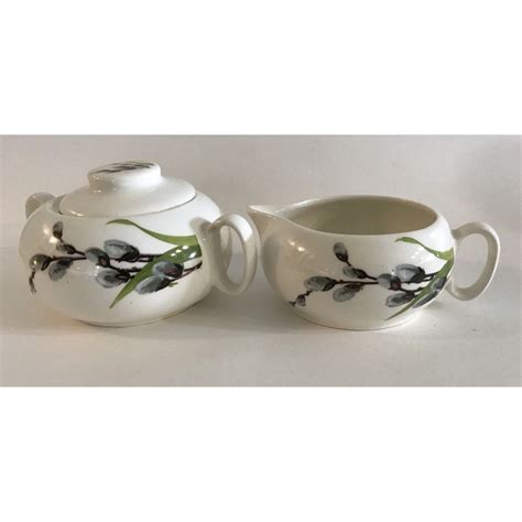 WS George Pussy Willow Creamer Sugar Bowl W Lid C0791 Vintage Mid Century Etsy