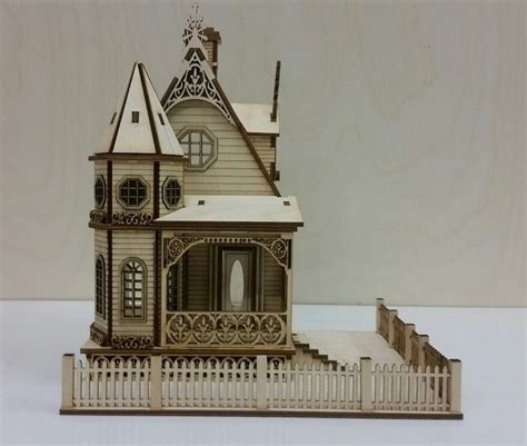 1 48 Wooden Dollhouse Kit The Gothic Revival Victorian Etsy