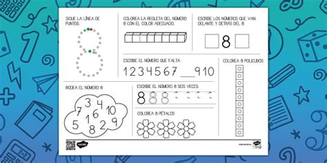 Ficha Del Número 8 Hecho Por Educadores Twinkl