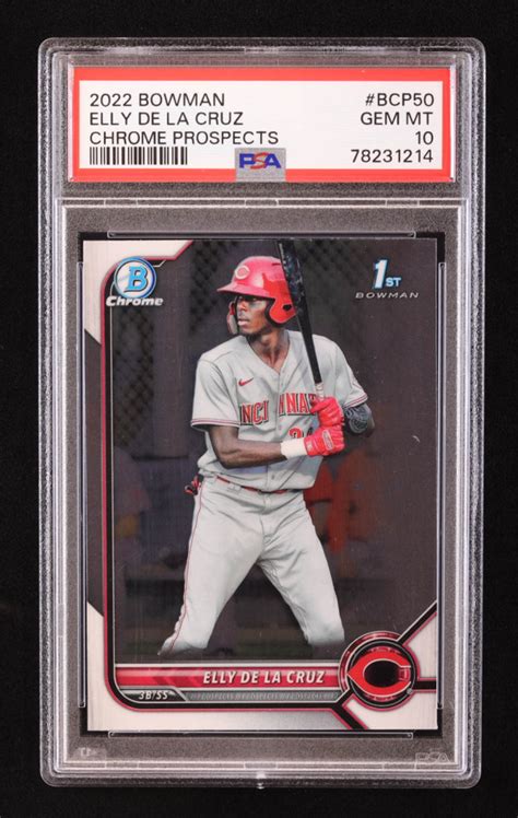 Elly De La Cruz 2022 Bowman Chrome Prospects BCP50 RC PSA 10