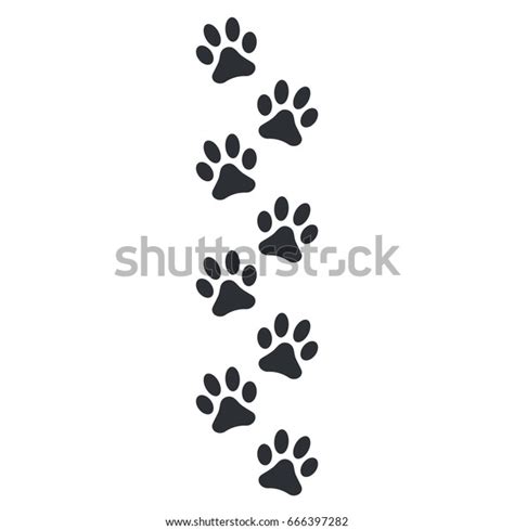 Paw Print Vector Illustration Isolated On Stock Vector Royalty Free