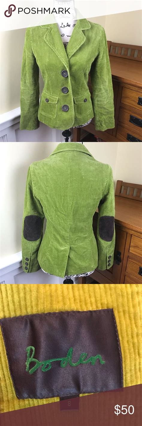 Boden Green Corduroy Elbow Patches Blazer Clothes Design Elbow Patch