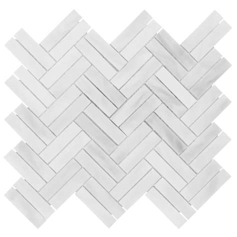 Ivy Hill Tile Rococo Herringbone Cloud White 4 In X 0 12 In Polished