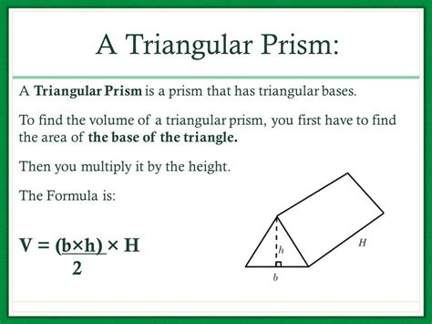 Volume Formula For A Triangular Prism